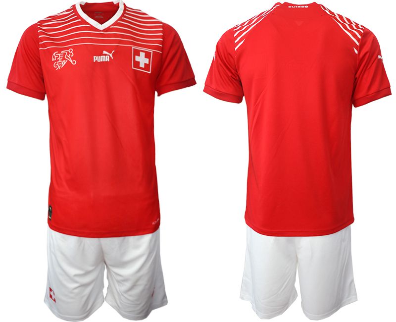 Men 2022 World Cup National Team Switzerland home red blank Soccer Jerseys->customized soccer jersey->Custom Jersey